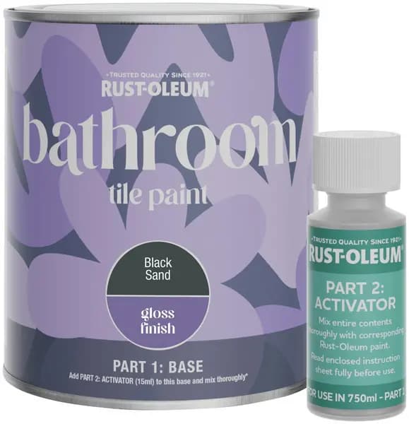 Rust-Oleum Rust-Oleum Gloss Bathroom Tile Paint 750ml - Black Sand
