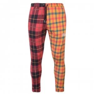 Swallows and Daggers Checked Print Jogging Pants - Red/Yellow