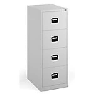 Dams International Filing Cabinet DCF4W White 470 x 622 x 1,321mm Steel