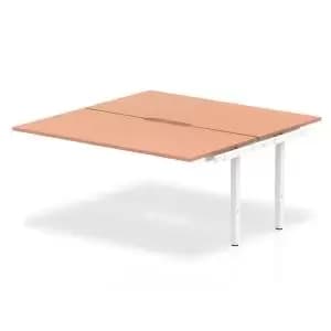 B2B Ext Kit White Frame Bench Desk 1600 Beech