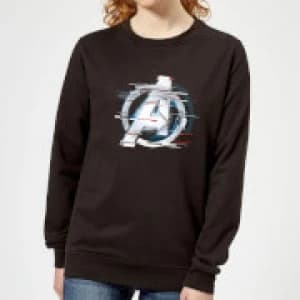 Avengers: Endgame White Logo Womens Sweatshirt - Black