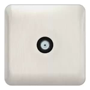 Schneider LSD 1G Coaxial Socket Black Insert Stainless Steel - GGBL7030BSSS