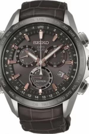 Mens Seiko Astron GPS Titanium Chronograph Solar Powered Watch SSE023J1