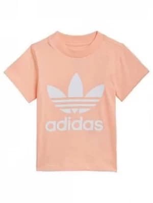 Boys, adidas Originals Trefoil Tee, Pink/White, Size 18-24 Months