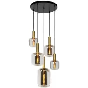 Lucide JOANET - Cluster Pendant Light - Ø66cm - 5xE27 - Smoke Grey