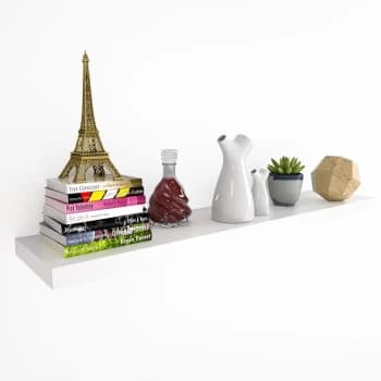 Floating Shelves Shelf Including Bracket Wall Shelving Living Room Kitchen Black White Grey Oak High Gloss Matt 50 70 90 110cm 50cm White - Casaria