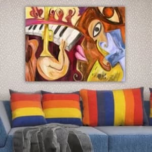 222776599_70100 Multicolor Decorative Canvas Painting