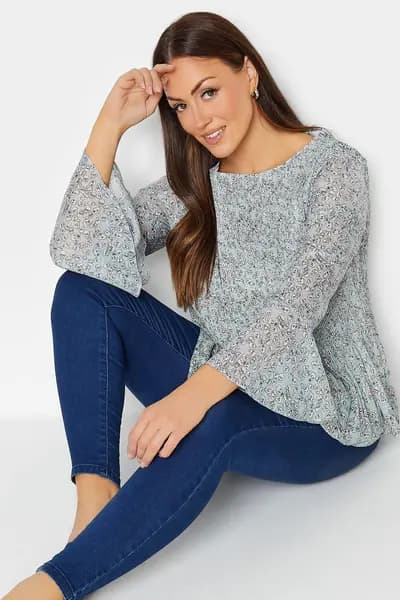 M&Co Pleated Blouse Ivory