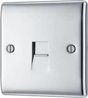 Bg Chrome 1 Gang Raised Slim Slave Telephone Socket
