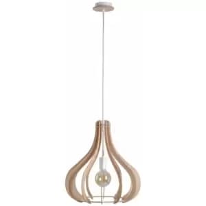 Keter Lavena Wire Frame Pendant Ceiling Light Natural, 43.5cm, 1x E27