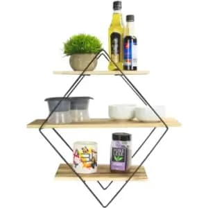 3 Tier Diamond Floating Shelf M&W - Natural