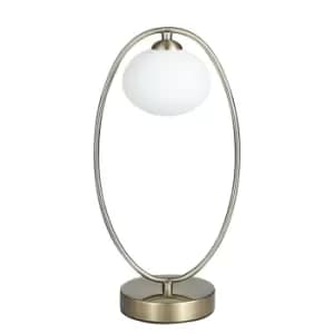 Contemporary Globe Table Lamp Antique Brass, Glass