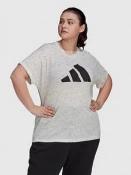 adidas Winners 2.0 Tee (Plus Size) - White, Size 1X, Women