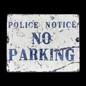 Police Notice No Parking Vintage Metal Sign