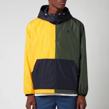 Polo Ralph Lauren Mens Eastport Pullover Jacket - Army/Slicker Yellow - L