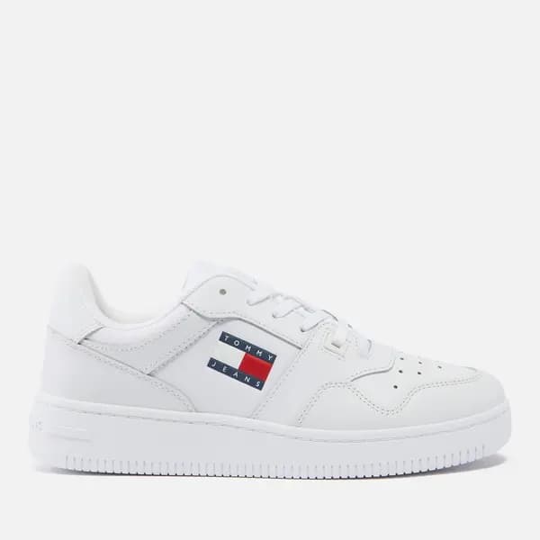Tommy Jeans Womens Leather Basket Trainers - UK 3