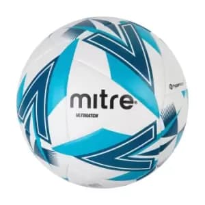 Mitre Ultimatch Match Ball (white/Aqua/Blue Ivy/Black, 4)