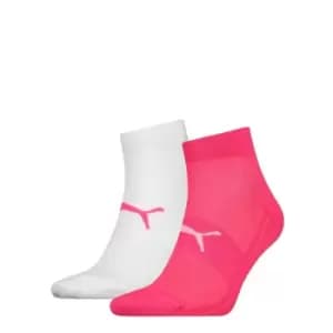 Puma 2 Pack of Performance quarter Socks - Pink