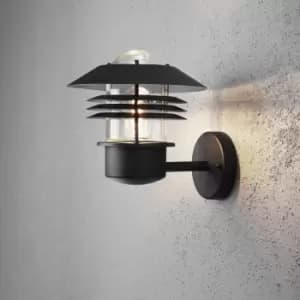 Modena Outdoor Modern Lantern Up Wall Light Black, IP44