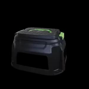 33cm Black and Green Heavy Duty Step Stool with Tool Caddy Storage