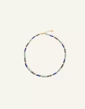 Accessorize Womens 14ct Gold-Plated Stone and Bead Necklace