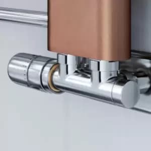 Terma - Carlo Poletti Integrated h Block Radiator Valves Angled Right 50mm Chrome