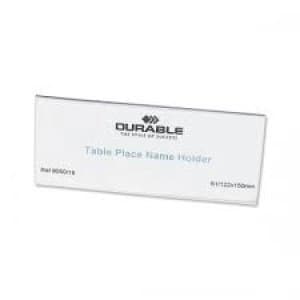 Durable Acrylic TABLE PLACE NAME HOLDER 61122x150mm Transparent Pack