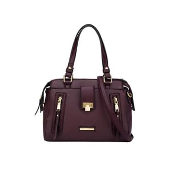 Hampton Double Handle Bag - Plum