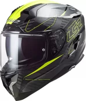 LS2 FF327 Challenger Fold Carbon Helmet, yellow Size M yellow, Size M