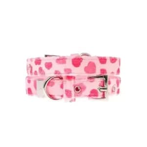 I Saw It First Pink Hearts Dog Collar And Lead Set - Pink