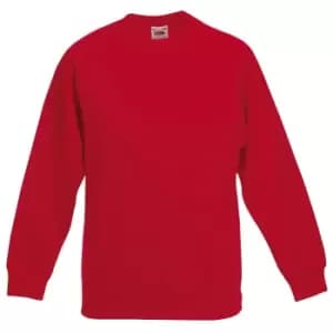 Fruit Of The Loom Childrens Unisex Raglan Sleeve Sweatshirt (Pack of 2) (3-4) (Red)