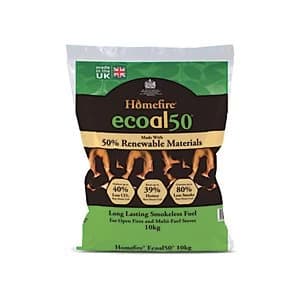 Homefire Ecoal 50 Smokeless Coal - 10KG Bag