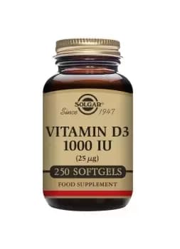 Solgar Vitamin D3 1000 IU (25 µg) Softgels - Pack of 250