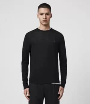AllSaints Mens Mode Merino Crew Jumper, Black, Size: L