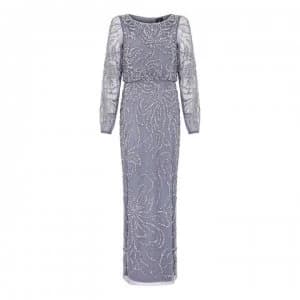 Adrianna Papell Bead Blouson Dress - COOL WISTERIA
