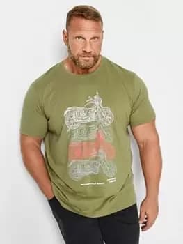BadRhino Badrhino Motorcycle T-Shirt Green, Size 2XL, Men