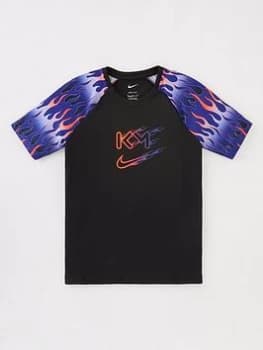 Boys, Nike Kylian Mbappé Nike Junior Dri-FIT Short Sleeve T-Shirt - Black, Size S