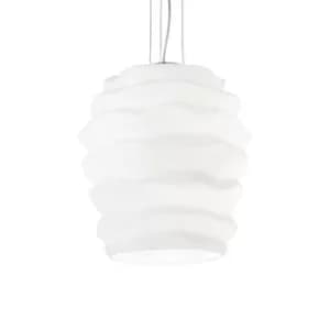 Karma 1 Light Ceiling Pendant White, E27