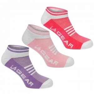 LA Gear Yoga Sock 3 Pack Ladies - White/Multi
