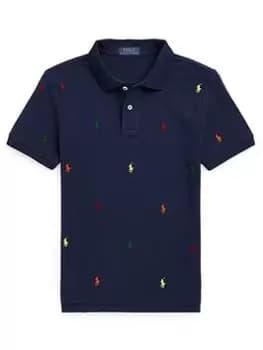 Ralph Lauren Boys All Over Pony Polo Shirt - Navy