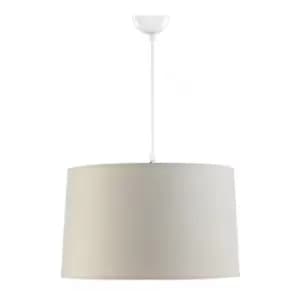 Onli Losanna White Cylindrical Pendant Ceiling Light, Fabric Shade