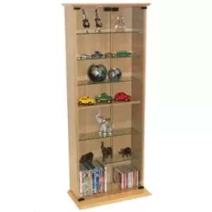 Techstyle Boston 116 Dvd/ 316 Cd Book Storage Shelves Glass / Collectable Display Cabinet Beech