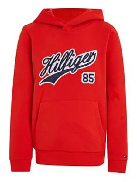 Tommy Hilfiger Boys Hilfiger Script Hoodie - Red, Size 14 Years