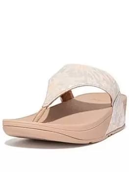 FitFlop Lulu Art Dye Leather Toe Post Sandals - Beige, Beige, Size 5, Women