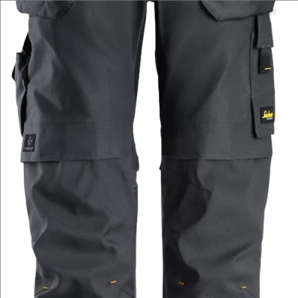 Snickers AllroundWork Canvas+ Stretch Work Trousers+ Holster Pockets - Steel Grey/Steel Grey - 100