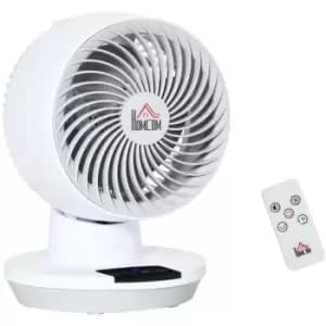 Electric Table Desk Fan with Remote, Small Portable Personal Fan, White - Homcom