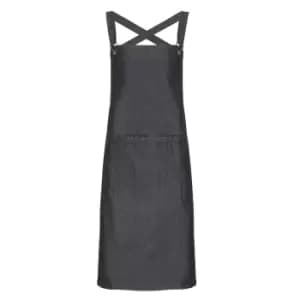 Premier Cross Back Barista Bib Apron (One Size) (Black Denim)
