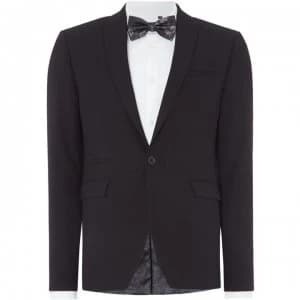 Label Lab Bowie Skinny Fit Crepe Suit Jacket - Black