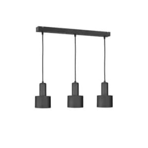 Luce Bar Pendant Ceiling Light Black, 60cm, 3x E27