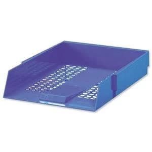 5 Star Foolscap High impact Polystyrene Letter Tray Blue CP0435SBLU